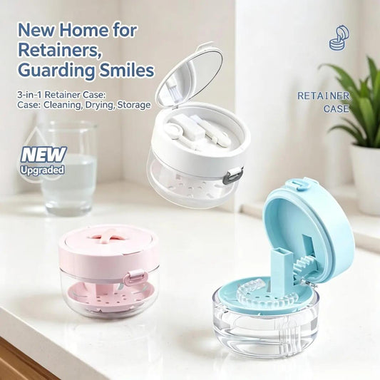 Retainer Cleaning Case with Mirror & Drain Tray
