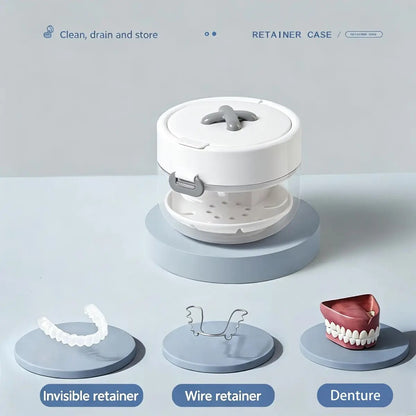 Retainer Cleaning Case with Mirror & Drain Tray