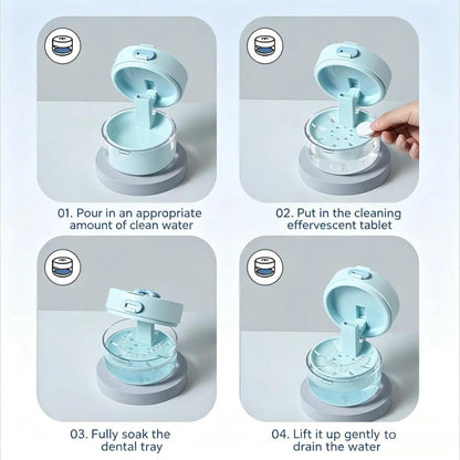 Retainer Cleaning Case with Mirror & Drain Tray